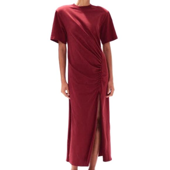 NWT H&M burgundy T-Shirt Dress size L dark red maxi maternity dress - Picture 1 of 4